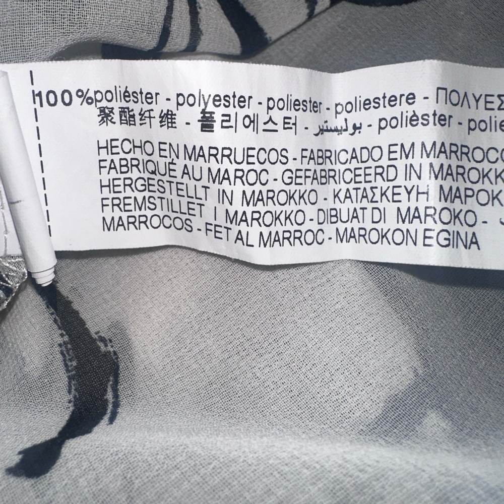 Zara Women’s Sheer Ivory Floral Chiffon Blouse  Size M - Picture 6 of 6